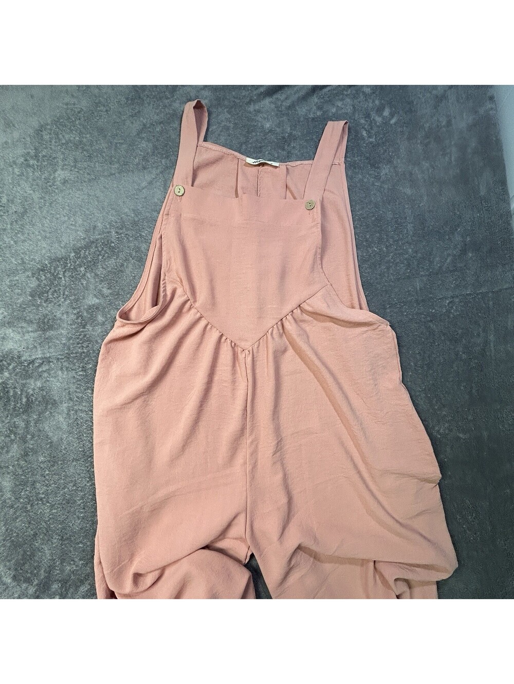 Haptics Wide Leg Bib Overalls Sleevless Jumpsuit Pink Lg